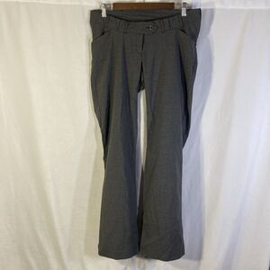 MOTHERHOOD gray hounds tooth zip fly flat front straight leg maternity pants M